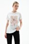 Printed 100% Cotton T-Shirt White - 2
