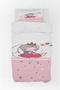 Pink and White Striped Ayda Girl Single Baby Kids Bedding Set - 4