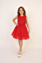 Girl's Red Sequin Dress Set - 3