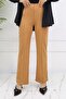 Buttoned Palazzo Trousers Camel 3043