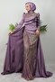 Draped Cape Evening Dress Lilac - 4