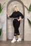 Women's Sweatpants Capri Length Mesh and Pearl Detail - 6