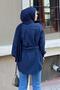 Navy Blue Waist-Tied Tunic Shirt - 4