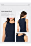 Women's Sleeveless Ribbed Tank Top 3407/Navy Blue - 4