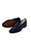 Men's Premium Italian Style Patent Leather Leather Shoes with Silver Buckle - Navy Blue Patent Leather - 7