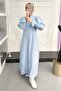 Ms333 Buttoned Turquoise Dress - 2