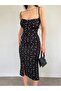 Women's Black Daisy Patterned Sling Dress 10546 - 3