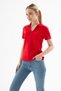 Polo V-Neck Stretchy Cotton T-Shirt Red - 5