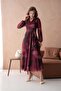 Printed V Neck Maxi Length Dress - 7