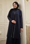 Embroidered Cover Detail Navy Blue Ferace - 2