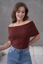 Women's Coffee Madonna Collar Sleeveless Knitwear Blouse 2202 - 3