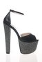 Women's Open Toe 17 cm High Platform Heeled Evening Dress Shoes - 2