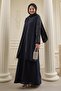 Embroidered Cover Detail Navy Blue Ferace - 3