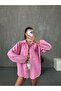 Women's Light Pink Heart Embroidered Muslin Fabric Pinterest Shirt - 5