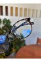Asude Round Shiny Gray Leopard Metal Hinged Flexible Lightweight Screen Glasses 50-17-145 - 7