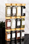 Set of 12 Square Shaped Glass Spice Jars with Bamboo Lids / 18 Labels - 2