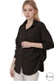 Women's Drawstring Black Oversize Shirt