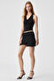 Genste Women's Regular Short Leg High Waist Black Skirt - 4