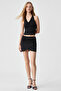 Genste Women's Regular Short Leg High Waist Black Skirt