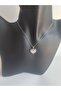 Silver Color Zircon Stone Heart Necklace - 7