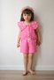Girl's Pink Muslin Shorts Set with Embroidery Detail - 3