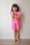 Girl's Pink Muslin Shorts Set with Embroidery Detail - 2