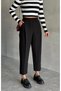 High Waist Belt and Pleat Detail Pocket Cigarette Ankle Length Pants - 2