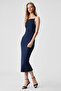 Havvoline Women's Crew Neck Slim Sleeveless Regular Leg Blue Dress - 2