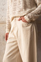Baggy Fit Gabardin Beige Pants