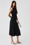 Malmoris Women Slim Zipper Pool Neck Long Black Dress - 3
