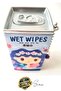 Special Production 2-Piece Tin Box-Looking Wet Wipes Keychain with Child Figure, Mini Pocket Bag Compatible - 2