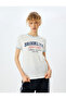 Beige Slogan Printed T-Shirt - 3