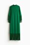 Fringe-trimmed kaftan dress