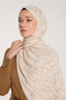 Pure Tone Shawl - Marginal Pattern - Beige - Mink - 3