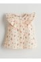 Lcw Baby Ecru Crew Neck Floral Baby Girl Blouse and Shorts 2Pcs - 2