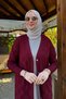Dama Patterned Knitwear Cardigan Claret Red - 2