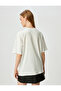 Beige Oversized Printed T-Shirt - 4