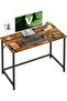 VASAGLE Modern Computer Desk, Industrial Laptop PC Table for Home Office - Rustic Brown and Black