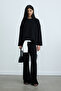 Black Luna Straight Cut Loose Trousers - 7