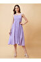 Polka Dot Print Smocked Strappy A-Line Midi Dress - 2
