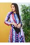 Abstract Print Waist Tie Up Midi Dress - 5