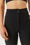 Women's Black High Waist Striped Spanish Cut Trousers 60261489 - 6
