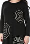 Women's Plus Size Black Crew Neck Lycra Long Sleeve Dress 65N38858 - 7