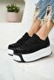 Women's Gustov Thick-Soled Sneakers - Black White - 5