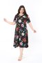 Women's Large Size Colorful V-Neck Short Sleeve Lycra Dress 65N38857 - 3