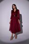 women's belted double-breasted collar glittery evening dress DPMY3590 - 3