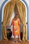 Floral Print V-Neck Plus Size Casual Dress Orange - 5