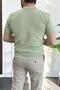 Men's Polo Neck Polo Neck Zippered Plain T-Shirt Light Green Edw261 - 4