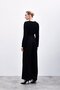 Satin Jumpsuit with Fixed Belt - Black - 7