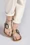 50012 Single Buckle Gold Color Women's Flip Flops - 3